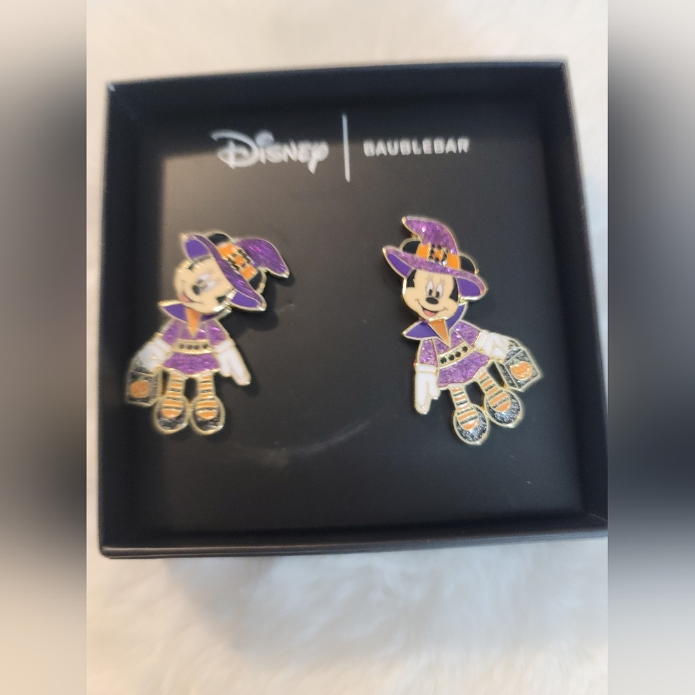 Baublebar x Disney Minnie Halloween trick or treat earring dangle nwt